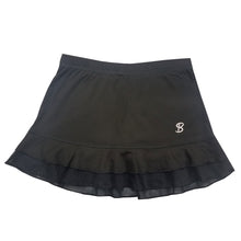 Load image into Gallery viewer, Sofibella UV Colors Ruffle 11in Girls Tennis Skirt - Black/L
 - 1