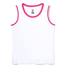 Load image into Gallery viewer, Fila Core Fullback Girls Tennis Tank Top - WHT/BRT PNK 108/L
 - 7