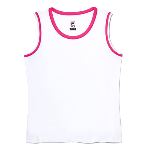 Fila Core Fullback Girls Tennis Tank Top - WHT/BRT PNK 108/L