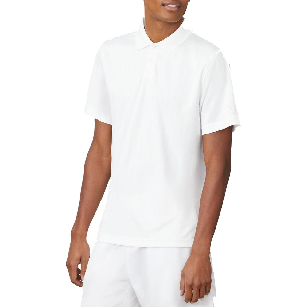 Fila Essentials Drop the Needle Mens Tennis Polo - WHITE 100/XXL