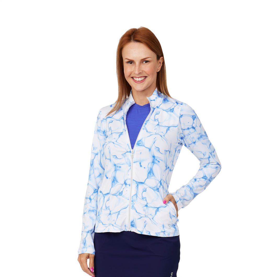 Sofibella UV Feather Womens Tennis Jacket - Aqua/2X