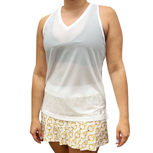 Sofibella Airflow Muscle Wht Wmns Tennis Tank Top - White/2X