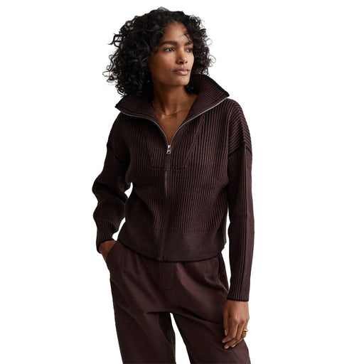 Varley Carmen Knit Womens Jacket - Coffee Bean/M