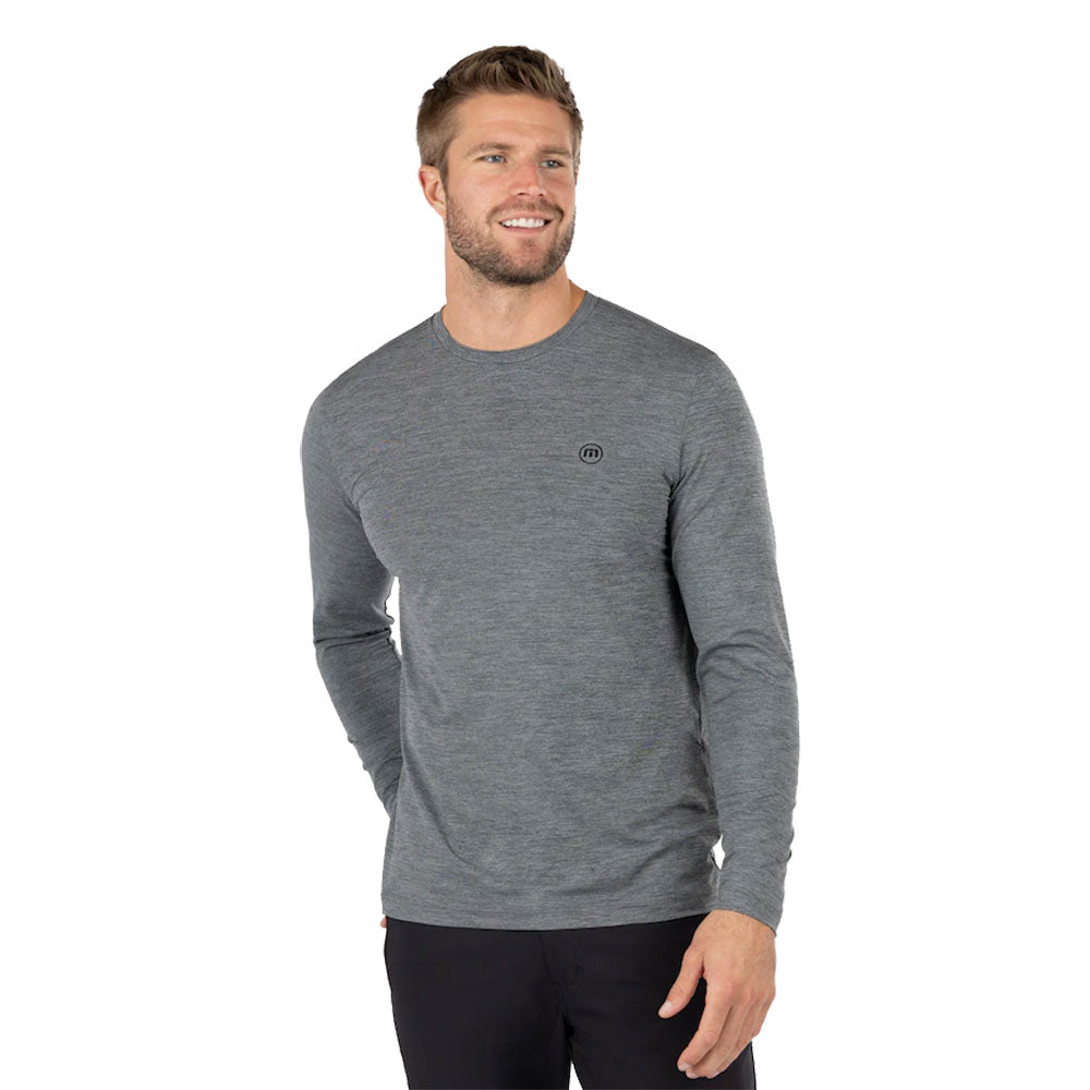 TravisMathew Play List Mens Long Sleeve Shirt - Hthr Grey 9hgr/XXL