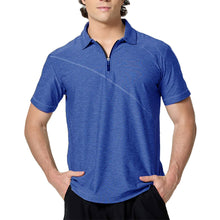 Load image into Gallery viewer, SB Sport Short Sleeve Mens Tennis Polo - Royal Melange/1X
 - 6