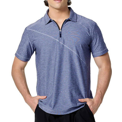 SB Sport Short Sleeve Mens Tennis Polo - Steel Melange/1X