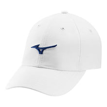 Load image into Gallery viewer, Mizuno Tour Adjustable Lightweight Hat - White/Cobalt/One Size
 - 8