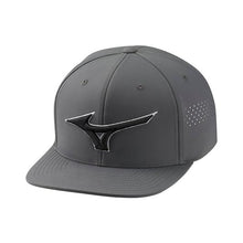 Load image into Gallery viewer, Mizuno Tour Flat Snapback Hat - Dark Charcoal/One Size
 - 2