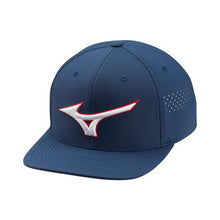 Load image into Gallery viewer, Mizuno Tour Flat Snapback Hat - Navy/One Size
 - 3