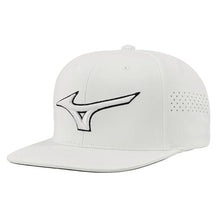 Load image into Gallery viewer, Mizuno Tour Flat Snapback Hat - White/White/One Size
 - 4