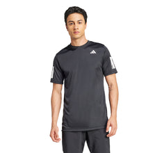 Load image into Gallery viewer, Adidas Club 3 Stripes Mens Tennis Shirt - Black/XXL
 - 1