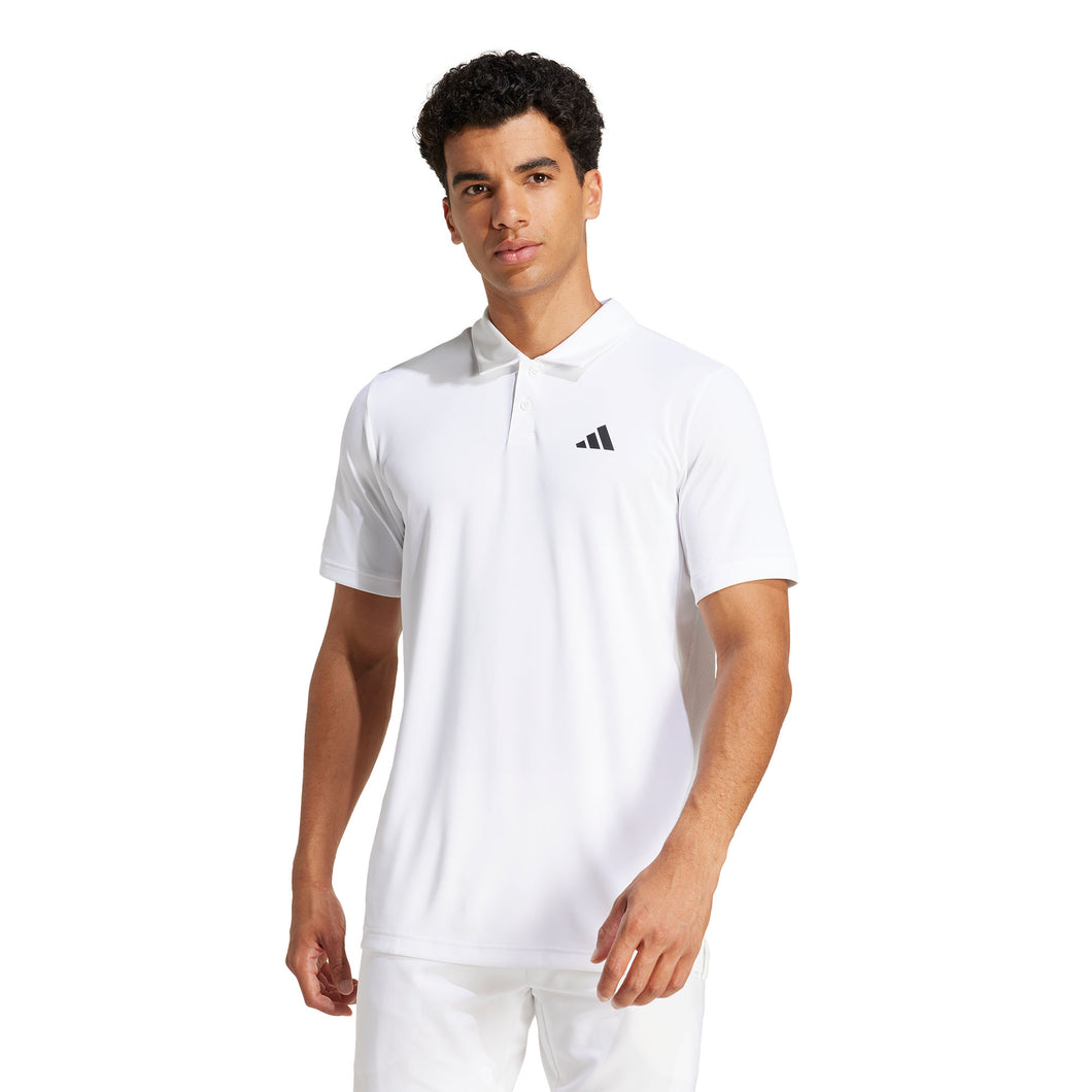 Adidas Club 3 Stripes Mens Tennis Polo - White/XL