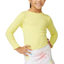 Load image into Gallery viewer, Sofibella UV Long Sleeve Girls Tennis Shirt - Sunshine/L
 - 7