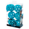 Franklin X-26 Blue Indoor Pickleballs - 6 Pack