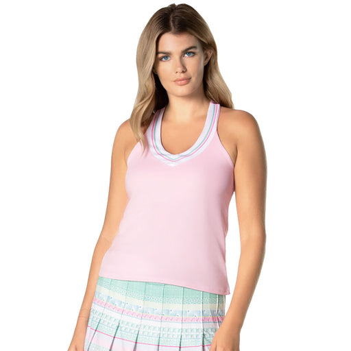 Lucky In Love Retro Love Womens Tennis Tank - PEONY 681/L