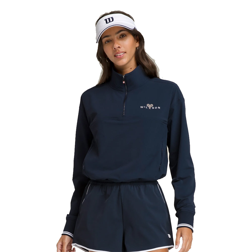 Wilson Davenport Woven Womens Tennis Pullover - Classic Navy/L