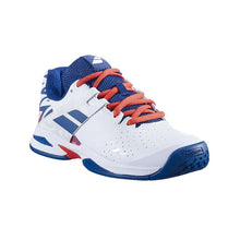 Load image into Gallery viewer, Babolat Propulse All Court Junior Tennis Shoes - White/Est Blue/M/6.0
 - 5