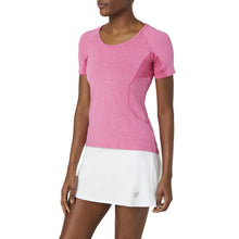 Load image into Gallery viewer, FILA Pickleball Solid Womens Short Sleeve Shirt - PINK HEATHR 680/XL
 - 3