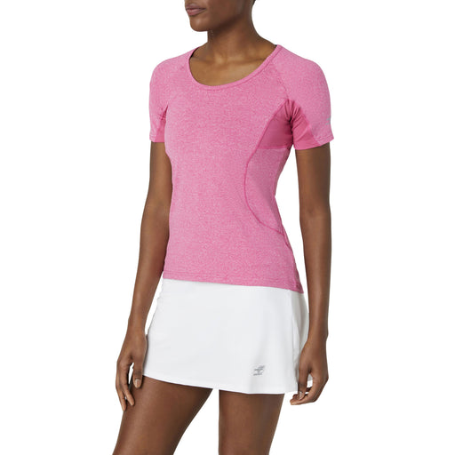 FILA Pickleball Solid Womens Short Sleeve Shirt - PINK HEATHR 680/XL