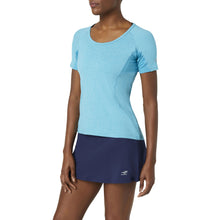 Load image into Gallery viewer, FILA Pickleball Solid Womens Short Sleeve Shirt - TURQ HEATHR 466/XL
 - 5