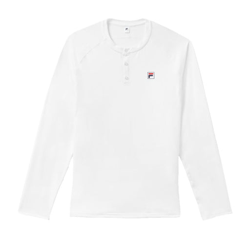 FILA Center Court Long Sleeve Mens Henley - WHITE 100/XXL