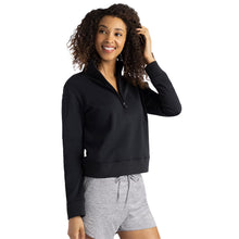 Load image into Gallery viewer, Travis Mathew Cloud Half Zip Womens Pullover - Black 0blk/XL
 - 1