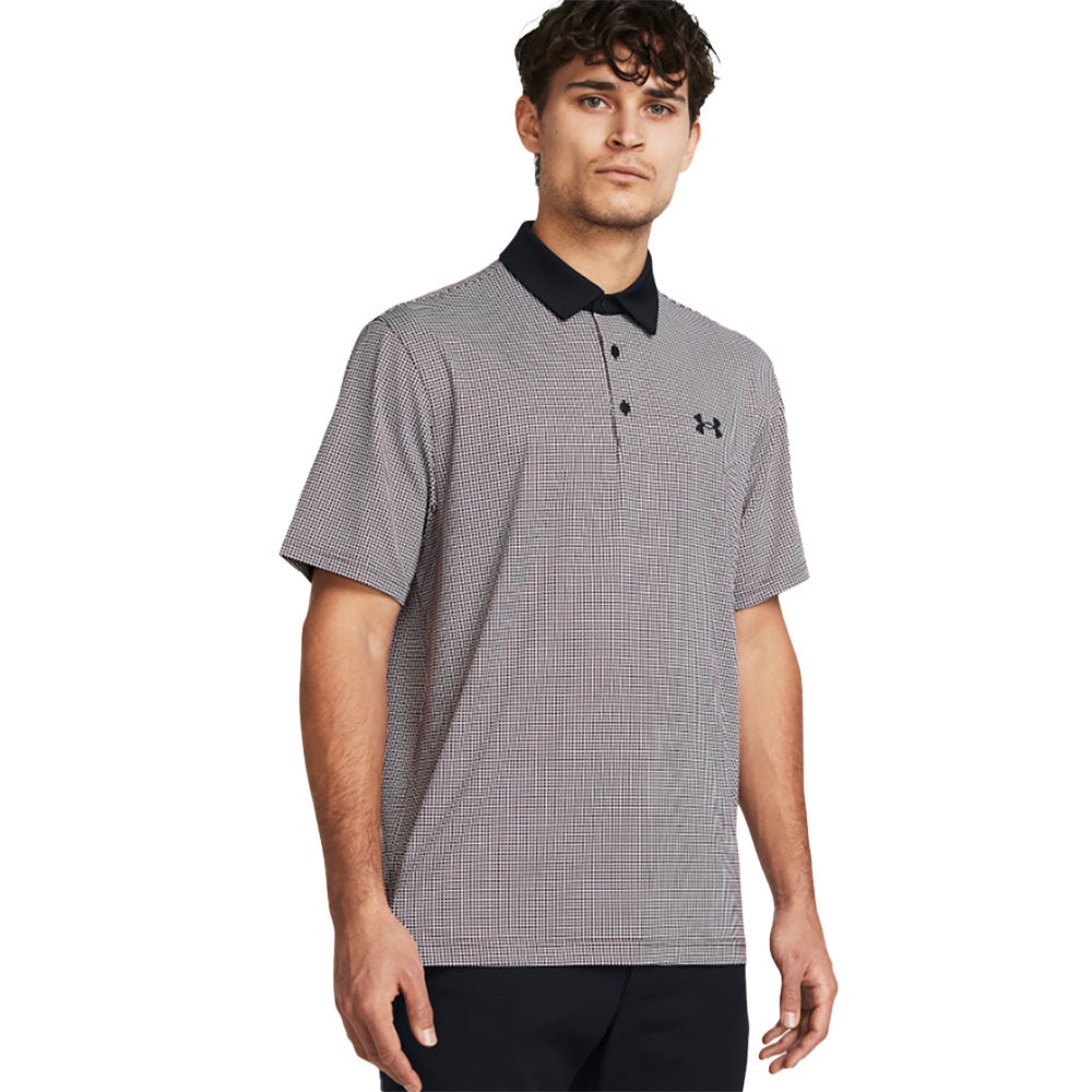 Under Armour Playoff 3.0 Print Mens Golf Polo - BLACK/RED 007/XXL