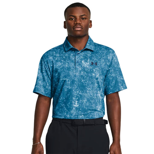 Under Armour Playoff 3.0 Print Mens Golf Polo - Photon Blue/XXL