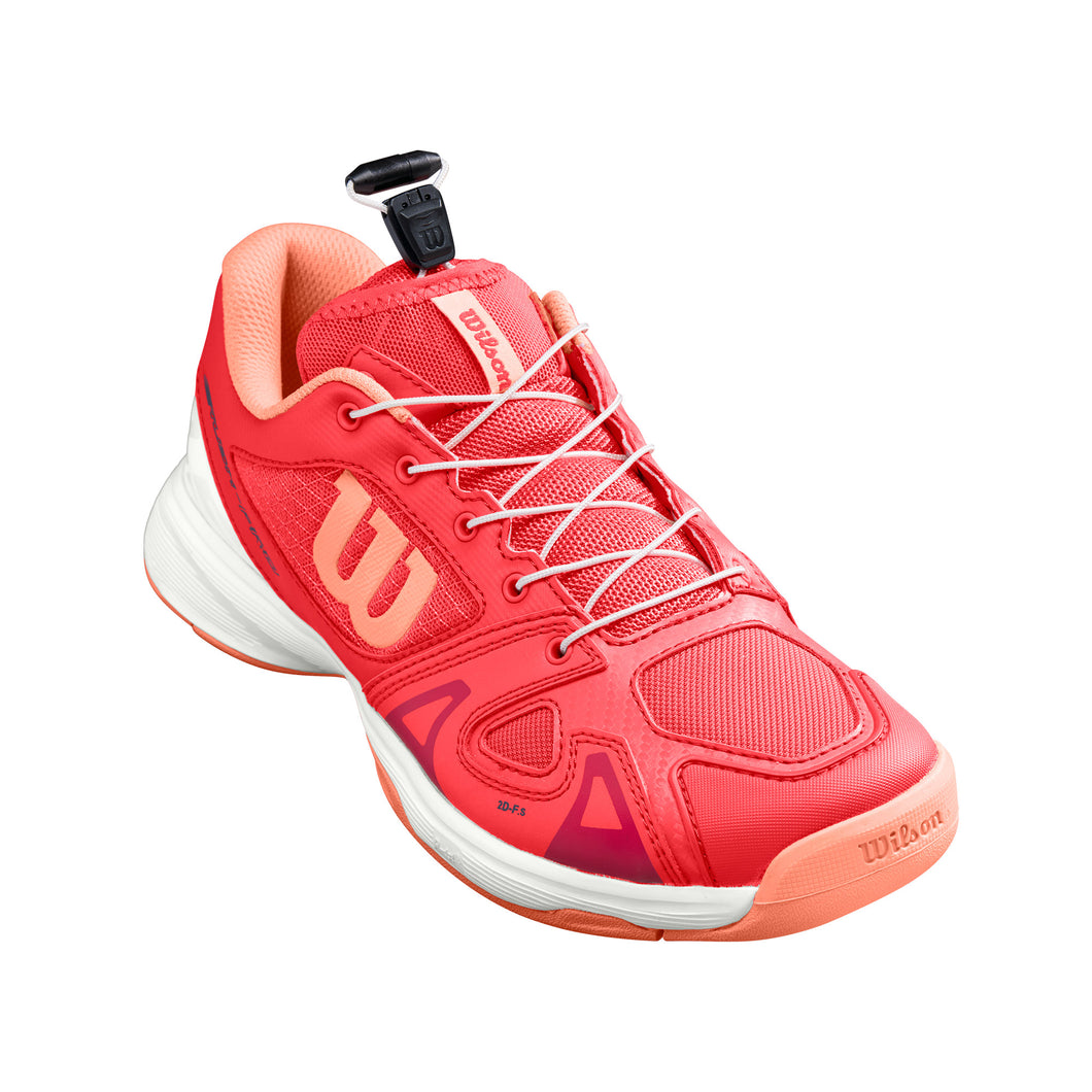 Wilson Rush QL Junior Tennis Shoe - Cayenne/Wht/Pap/M/13.0