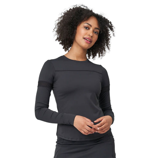 Lija Pacer Long Sleeve Womens Tennis Shirt - Black/L