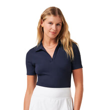 Load image into Gallery viewer, TravisMathew Moveknit SS V Womens Tennis Polo - Navy Blazer/L
 - 7