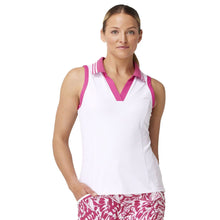 Load image into Gallery viewer, Krimson Klover Peyton Womens Sleeveless Polo - White/Flamingo/L
 - 1