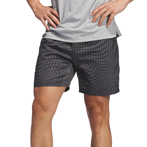 Adidas Club Graphic 7 Inch Mens Tennis Shorts - Grey Six/Black/XL