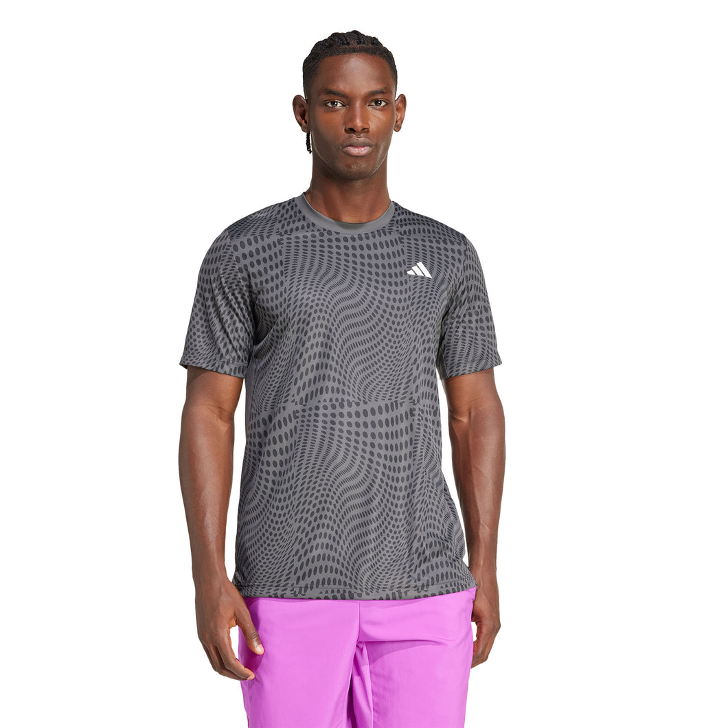 Adidas Club Graphic Mens Tennis T-Shirt - Carbon/Black/XXL