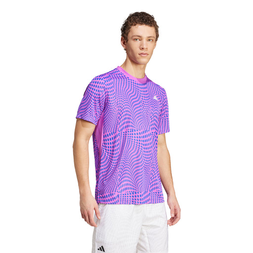 Adidas Club Graphic Mens Tennis T-Shirt - Purple Burst/XXL