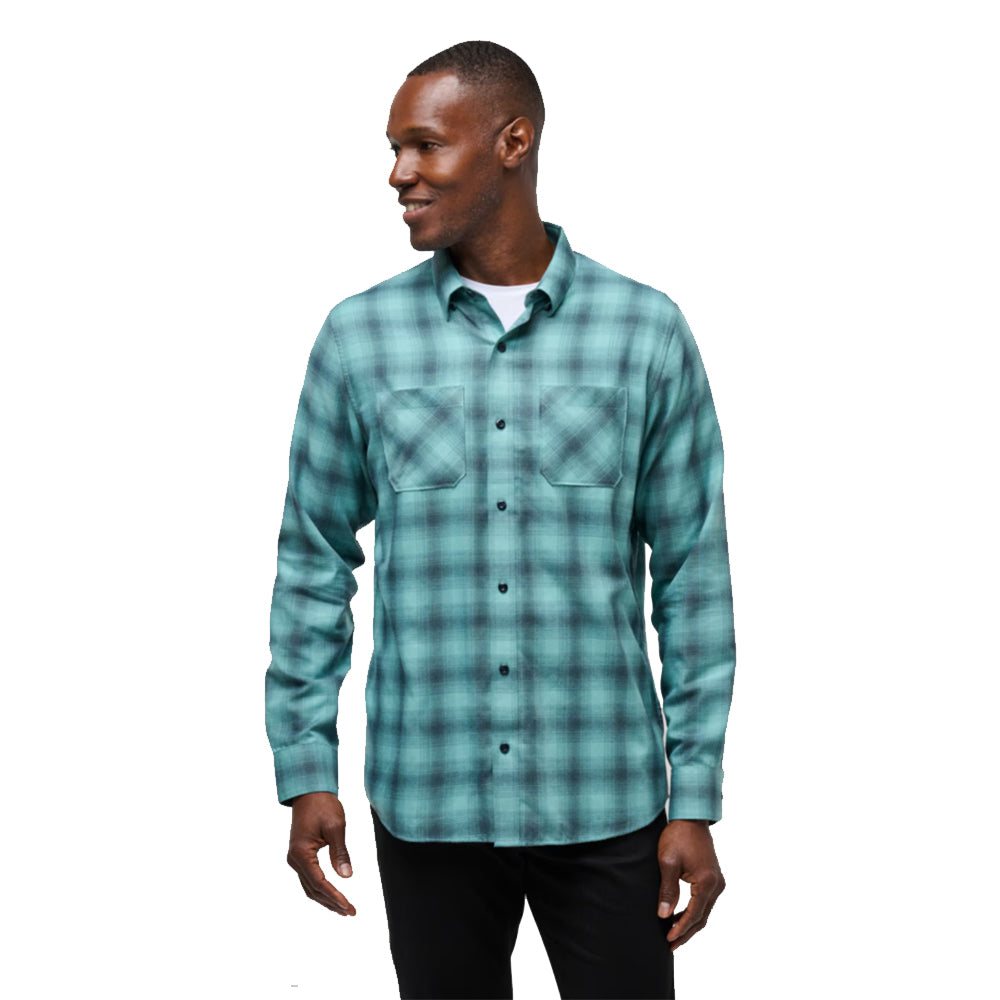 TravisMathew Cloud Plaid Mens Flannel - Eclipse/Cameo/XL