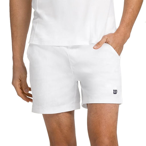 Wilson Volley 6 Inch Mens Tennis Shorts - Bright White/XL