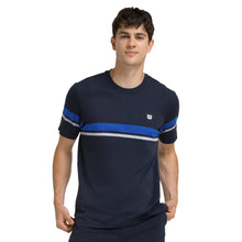 Load image into Gallery viewer, Wilson All Seasons Striped Mens Tennis Shirt - Classic Navy/XL
 - 3