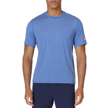 Load image into Gallery viewer, Fila Short Sleeve Crew Mens Tennis Shirt - BLUE HTHR 474/XXL
 - 1