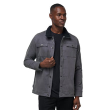 Load image into Gallery viewer, TravisMathew Cloud Denim Sherpa Mens Jacket - Grey Pinstripe/XL
 - 1