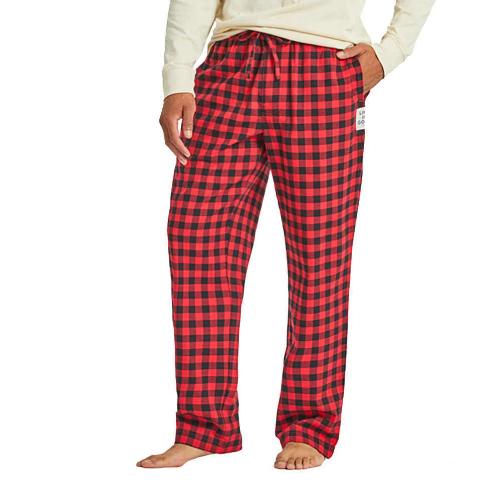 Life Is Good Buffalo Check Mens Pajama Pant - Positive Red/XL