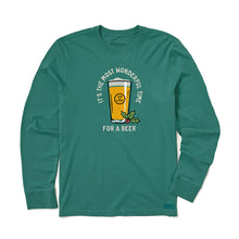 Load image into Gallery viewer, Life Is Good Time For A Beer LS Mens Shirt - Spruce Green/XL
 - 1