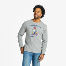 Load image into Gallery viewer, Life Is Good Crushing It Nutcracker LS Mens Shirt - Heather Gray/XL
 - 1