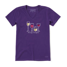 Load image into Gallery viewer, Life Is Good I Need Wine Glasses Womens T-Shirt - Deep Purple/XL
 - 1