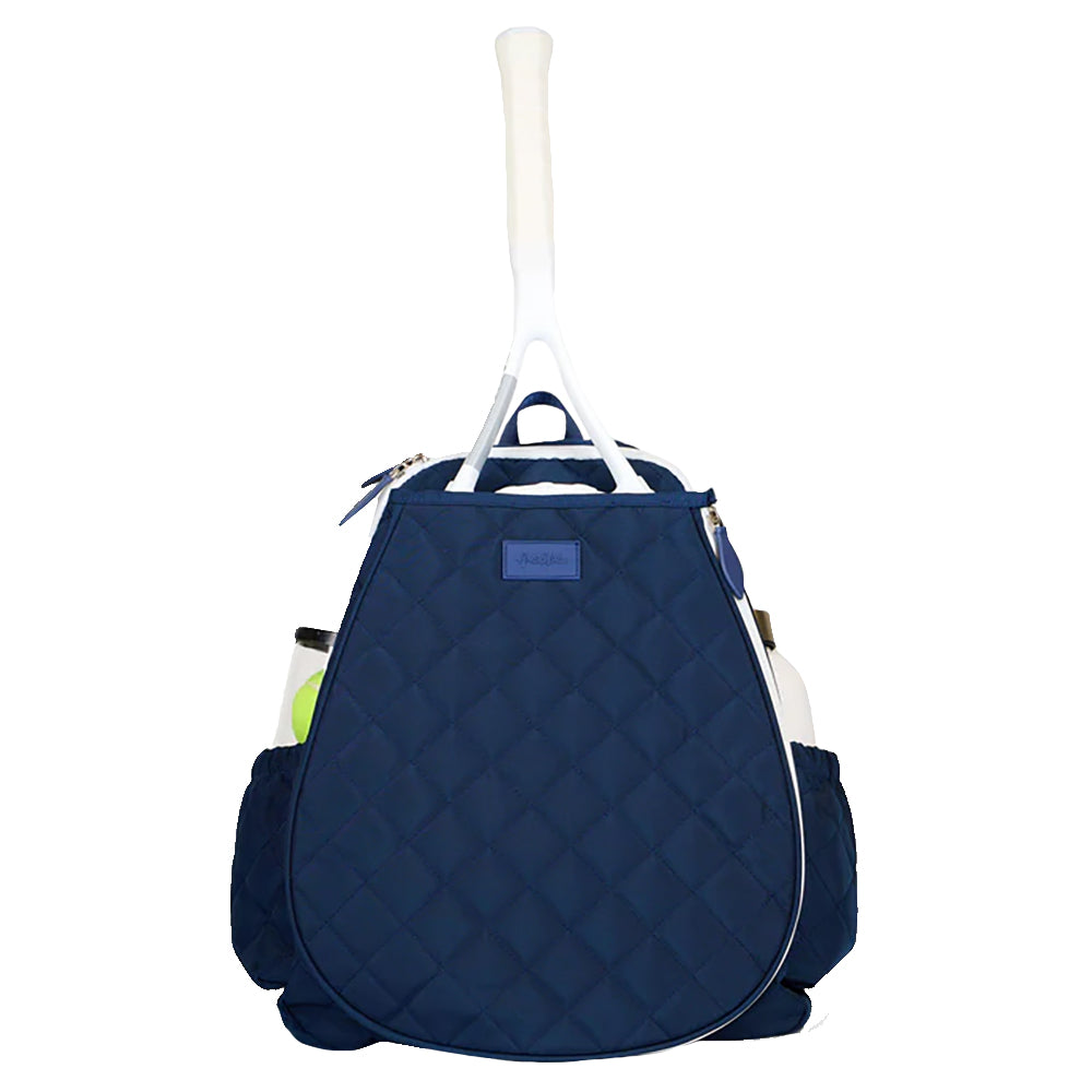 Ame & Lulu Game On Quilted Navy Tennis Backpack - Navy/White