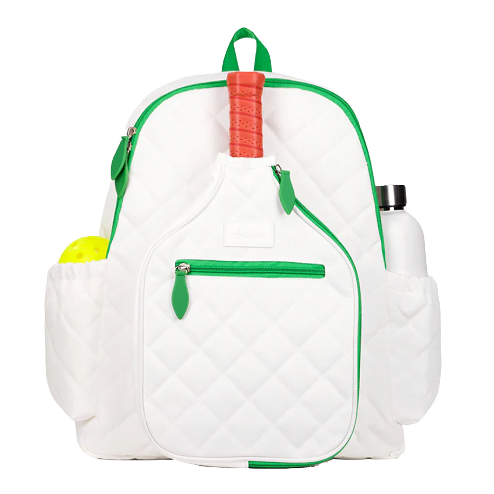 Ame & Lulu Pickleball Time White Backpack - White/Green