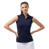 SanSoleil Sunglow Sleeveless Mock Neck Womens Polo