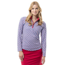 Load image into Gallery viewer, SanSoleil Solcool Print Mock SSI Womens PO - Seeing Spot Ink/XL
 - 1