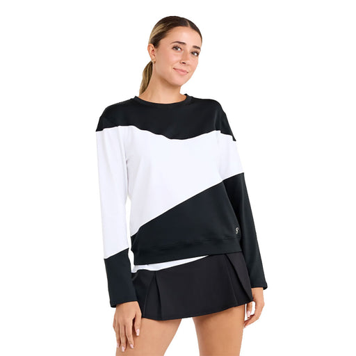 Spfibella Monochrome Womens Tennis Pullover - Black/White/2X