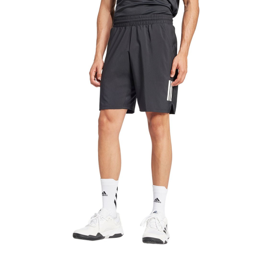 Adidas Club 3 Stripe 7 Inch Mens Tennis Shorts - Black/XL